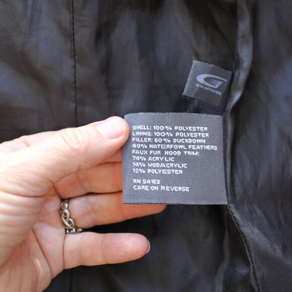 Kenneth Cole Reaction Women's Quilted Puffer Down Hooded Coat Jacket M Black - Picture 6 of 7